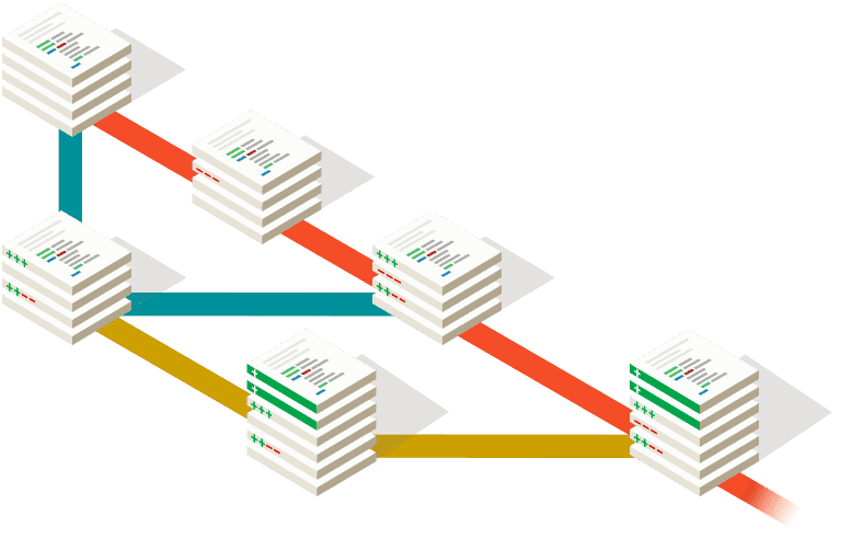 Desenho ilustrando branches no Git