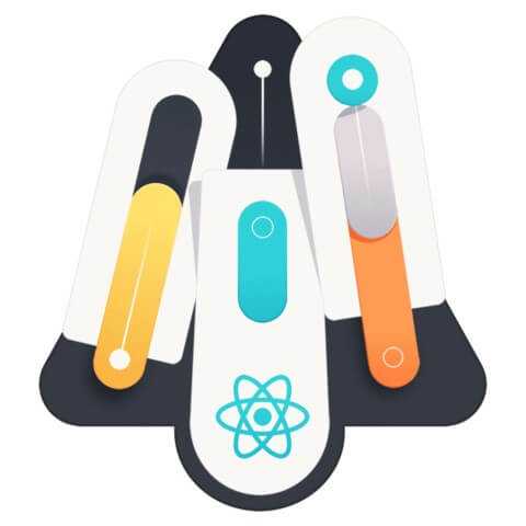 Tubos de ensaio e marca do React