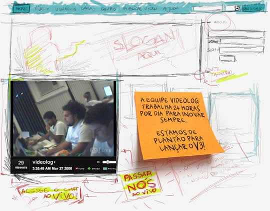 Screen da tela provisoria do Videolog V3