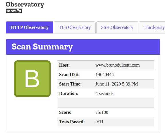 Nota B no Observatory
